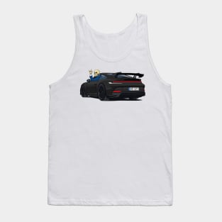 car 911 GT3 skull metal hands black Tank Top